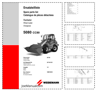 Weidemann 5080 CC80 Wheel Loader Parts Catalog SN 347040001 v1.0