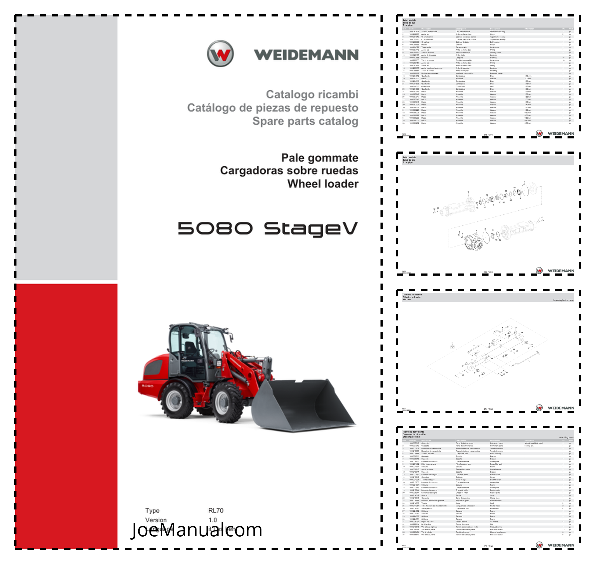 Weidemann 5080 Stage V Wheel Loader Parts Catalog v1.0 IT ES EN