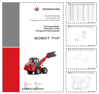 Weidemann 5080 T T4F Telescopic Loader Parts Catalog SN TIER4FINAL- DE EN FR