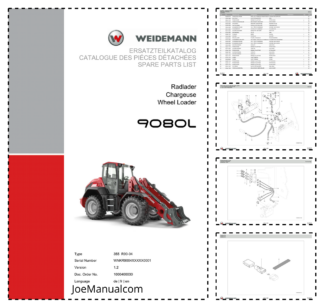 Weidemann 9080L Wheel Loader Parts Catalog SN WNKR9004xxxxx0001 v1.2 DE FR EN