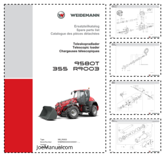 Weidemann 9580T 355 R9003 Telescopic Loader Parts Catalog v1.1 SN WNKR9003XXXX0001- DE EN FR