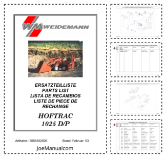Weidemann Hoftrac 1025 D P Wheel Loader Parts Catalog