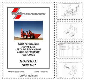 Weidemann Hoftrac 1030 D P Wheel Loader Parts Catalog