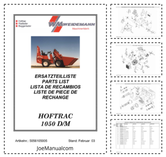 Weidemann Hoftrac 1050 D M Wheel Loader Parts Catalog