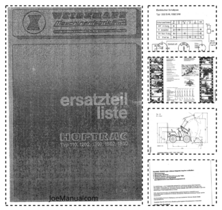 Weidemann Hoftrac 110 1202 1302 1502 1802 Loader Parts Catalog DE