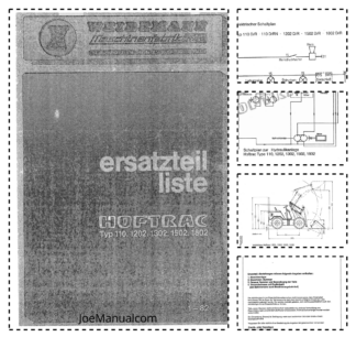 Weidemann Hoftrac 110 1202 1302 1502 1802 Wheel Loader Parts Catalog DE