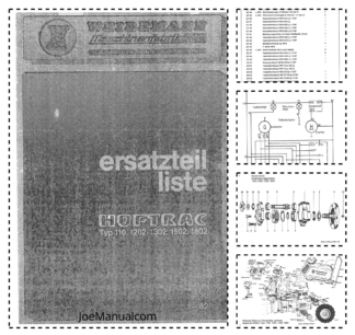 Weidemann Hoftrac 110 1202 1302 1502 1802 Wheel Loader Parts Catalog