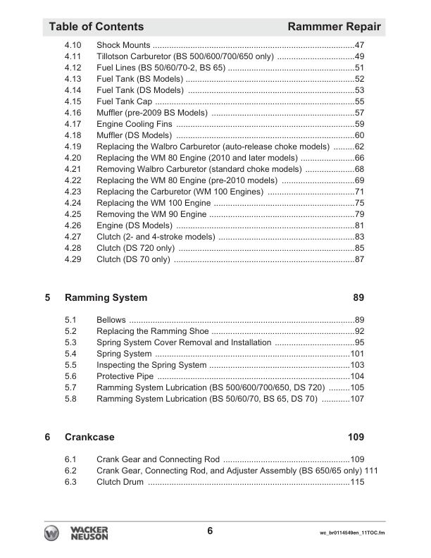 Wacker Neuson BS 50 60 70 500 600 700 65 650 70 720 Rammer Repair Manual v11 - Image 7
