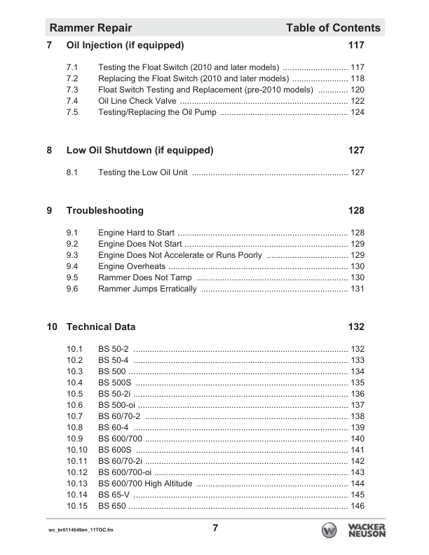 Wacker Neuson BS 50 60 70 500 600 700 65 650 70 720 Rammer Repair Manual v11 - Image 8