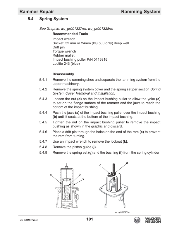 Wacker Neuson BS 50 60 70 500 600 700 65 650 70 720 Rammer Repair Manual v11 - Image 10