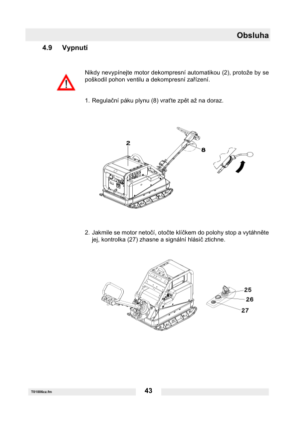 Wacker Neuson DPU 6055He Vibratory Plate Operators Manual CZ - Image 13