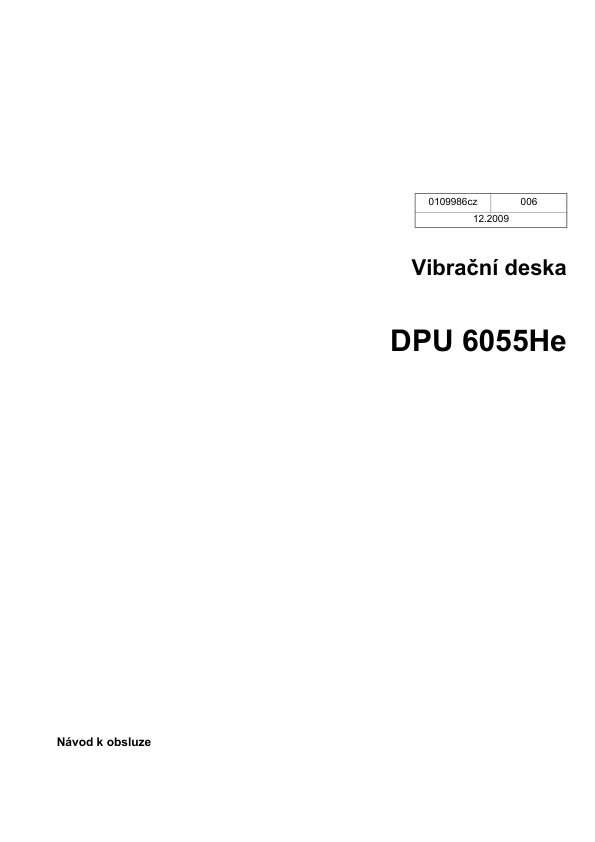 Wacker Neuson DPU 6055He Vibratory Plate Operators Manual CZ - Image 2