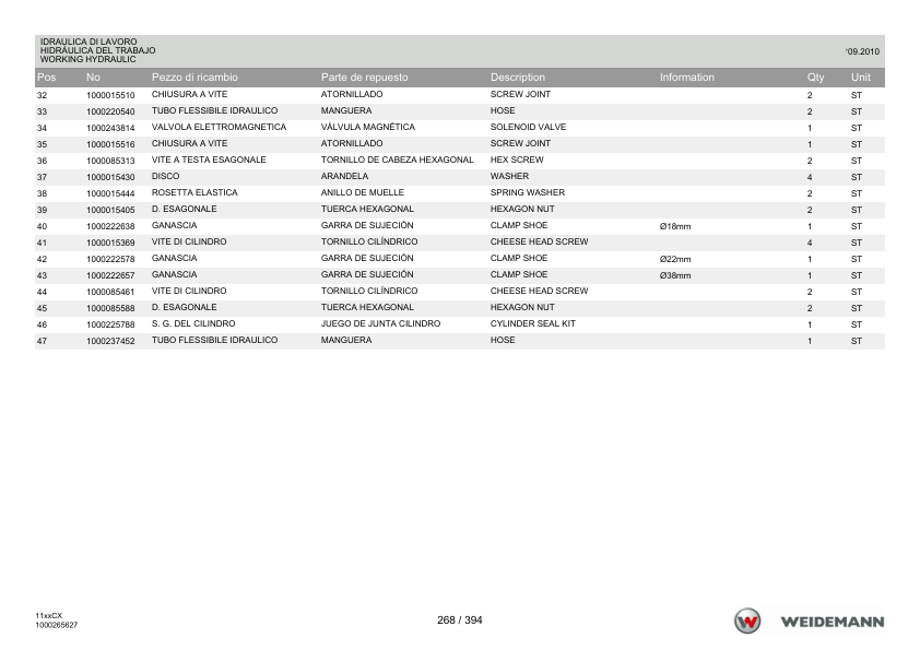 Weidemann 1130CX30 Wheel Loader Parts Catalog v1.0 IT ES EN - Image 10