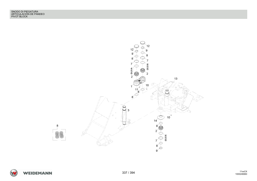 Weidemann 1130CX30 Wheel Loader Parts Catalog v1.0 IT ES EN - Image 13