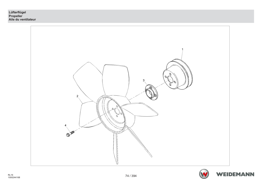 Weidemann 1140CX30 Wheel Loader Parts Catalog SN -3017996 v1.0 DE EN FR - Image 10