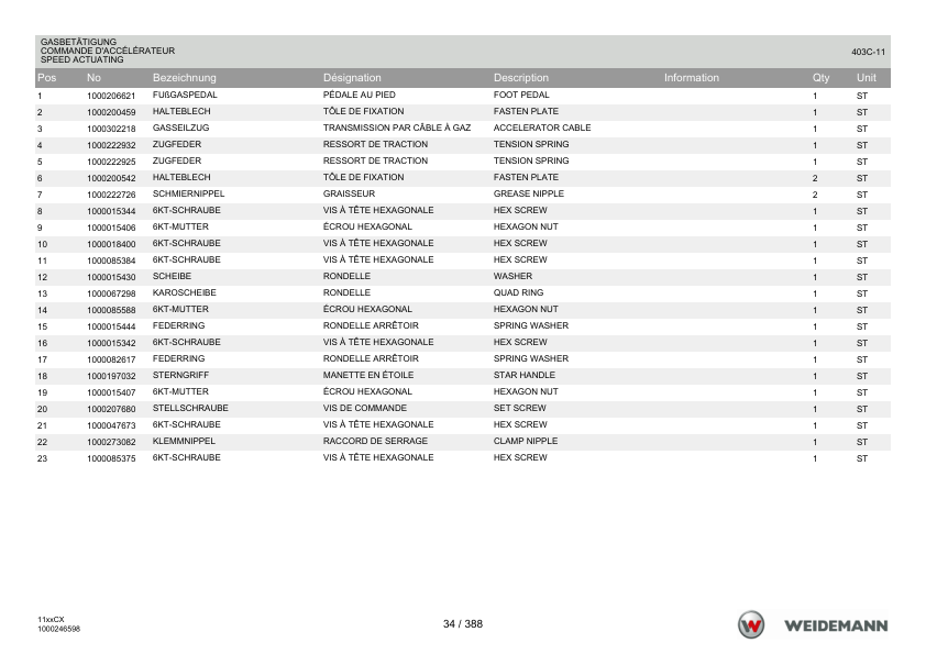 Weidemann 1140CX30 Wheel Loader Parts Catalog v1.0 DE FR EN - Image 11