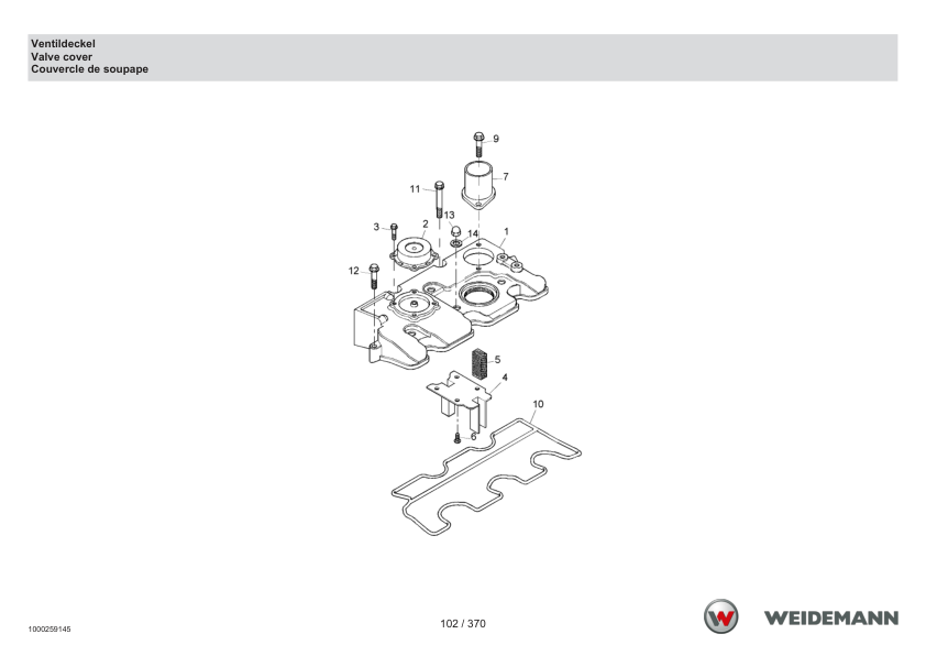 Weidemann 1150CX30 Wheel Loader Parts Catalog SN -3009674 v1.0 DE EN FR - Image 6