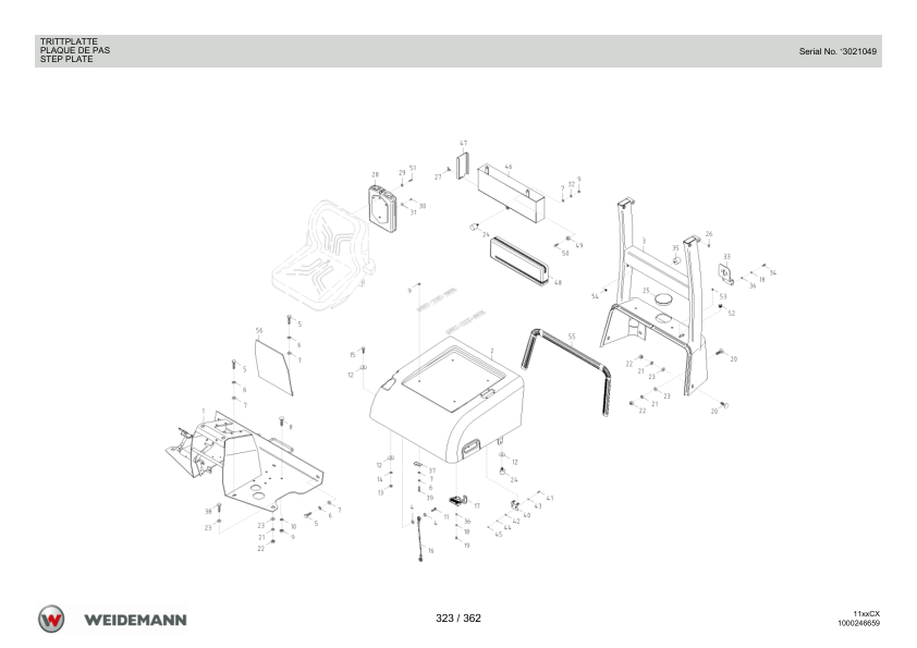 Weidemann 1150CX30 Wheel Loader Parts Catalog v1.0 DE FR EN - Image 12