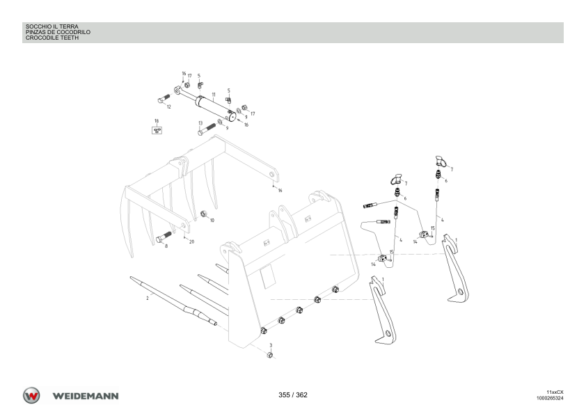 Weidemann 1150CX30 Wheel Loader Parts Catalog v1.0 IT ES EN - Image 13