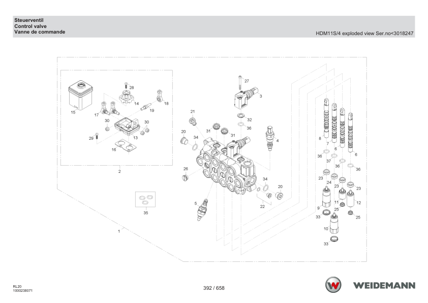 Weidemann 1160 Wheel Loader Parts Catalog SN 3018115-3056640 v1.0 DE EN FR - Image 12