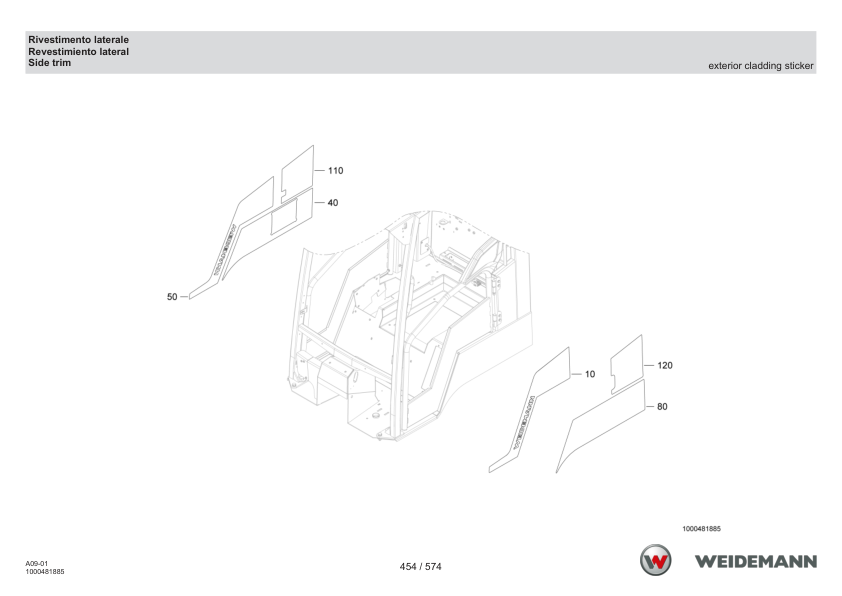 Weidemann 1190e Wheel Loader Parts Catalog v1.0 IT ES EN - Image 13