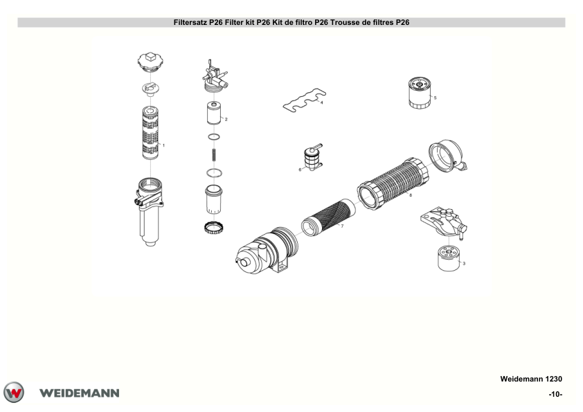 Weidemann 1230 P22 P26 P27 P33 Wheel Loader Parts Catalog - Image 3