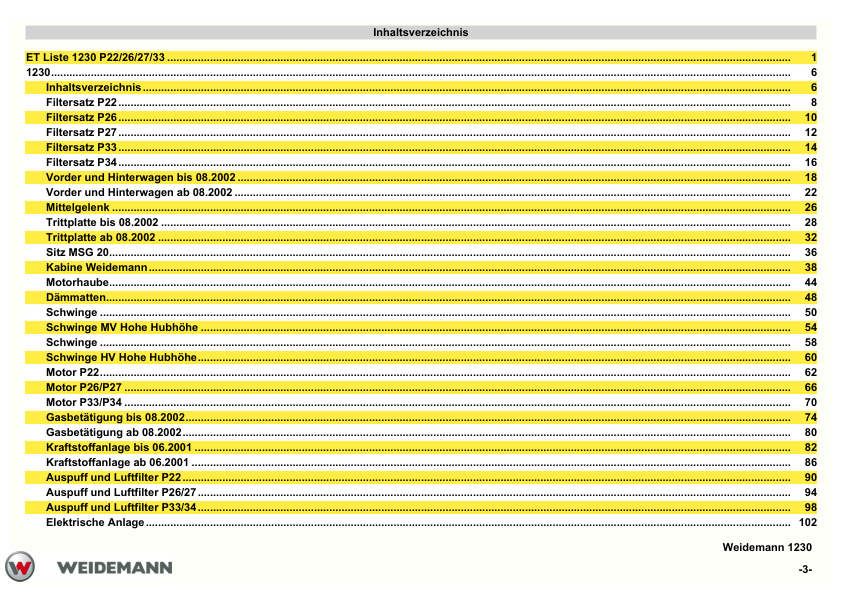 Weidemann 1230 P22 P26 P27 P33 Wheel Loader Parts Catalog - Image 4