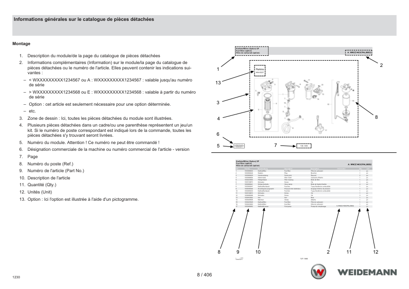 Weidemann 1230CX30 Wheel Loader Parts Catalog DE EN FR - Image 9