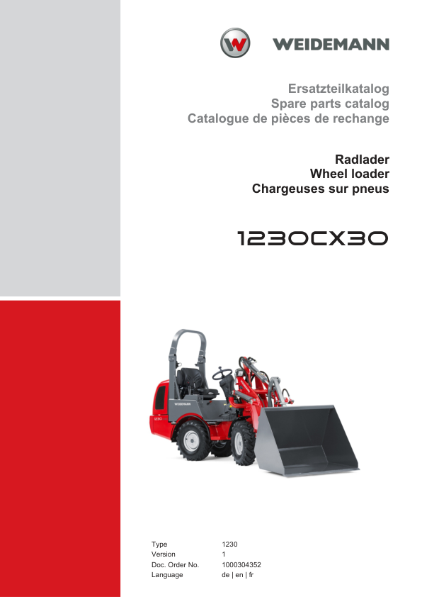 Weidemann 1230CX30 Wheel Loader Parts Catalog DE EN FR - Image 2