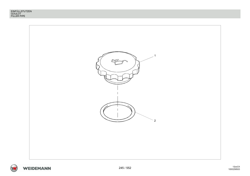 Weidemann 1230CX35 Wheel Loader Parts Catalog v1.0 DE FR EN - Image 12