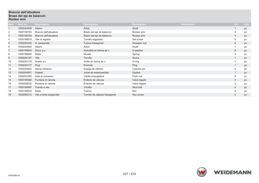 Weidemann 1230CX35 Wheel Loader Parts Catalog v1.0 IT ES EN - Image 13