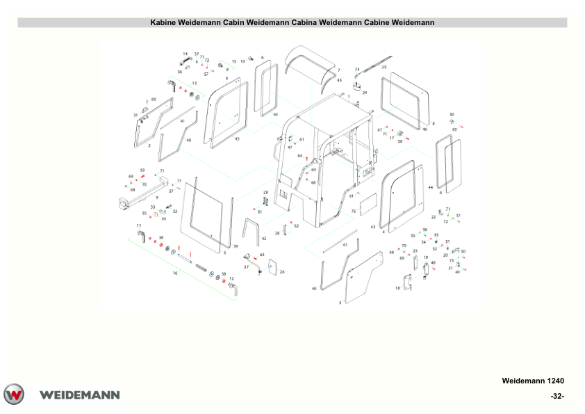 Weidemann 1240 P26 P27 P33 P34 Wheel Loader Parts Catalog - Image 8