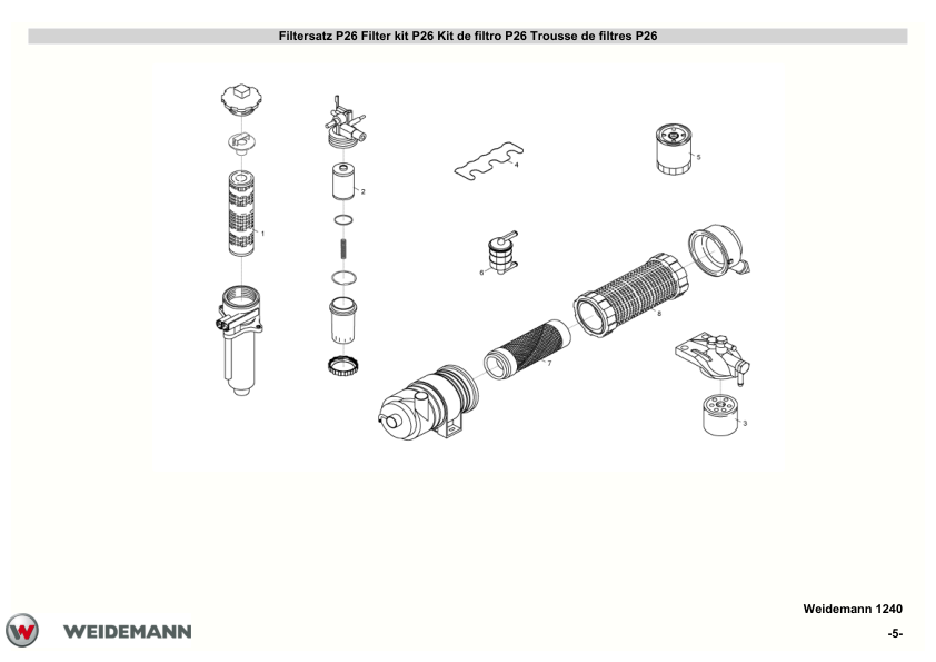Weidemann 1240 P26 P27 P33 P34 Wheel Loader Parts Catalog - Image 5