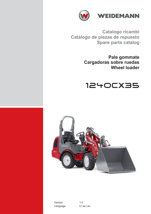 Weidemann 1240CX35 Wheel Loader Parts Catalog v1.0 IT ES EN - Image 2