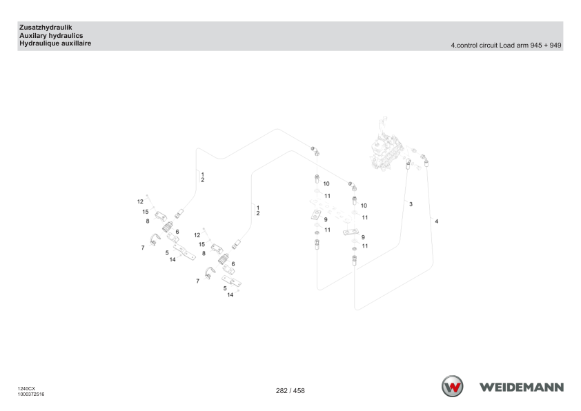 Weidemann 1240LP Wheel Loader Parts Catalog SN 3040067-3075545 v1.0 DE EN FR - Image 12
