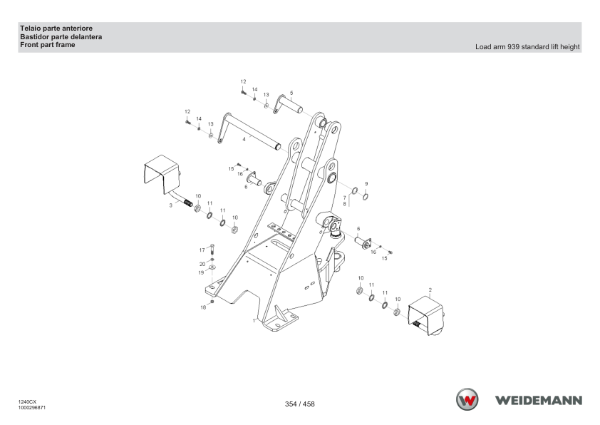 Weidemann 1240LP Wheel Loader Parts Catalog SN 3040067-3075545 v1.0 IT ES EN - Image 15