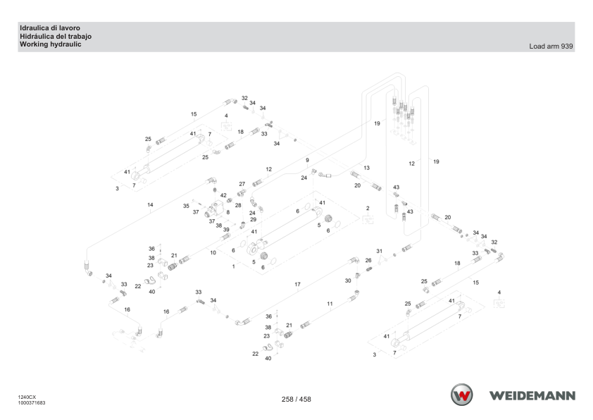 Weidemann 1240LP Wheel Loader Parts Catalog SN 3040067-3075545 v1.0 IT ES EN - Image 13
