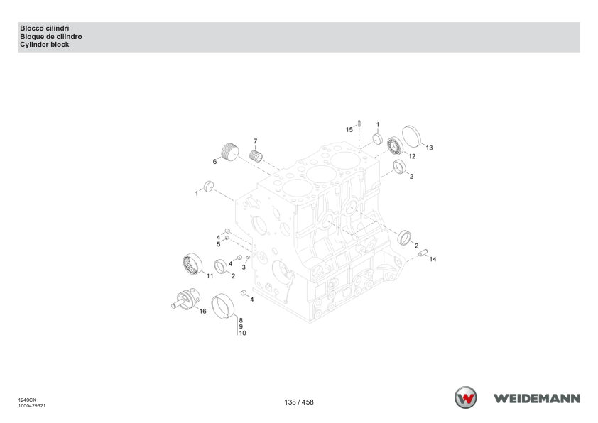 Weidemann 1240LP Wheel Loader Parts Catalog SN 3040067-3075545 v1.0 IT ES EN - Image 10