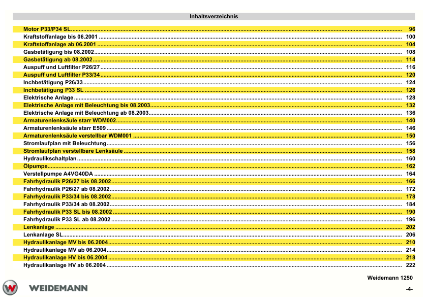 Weidemann 1250 P26 P27 P33 P34 Wheel Loader Parts Catalog - Image 4