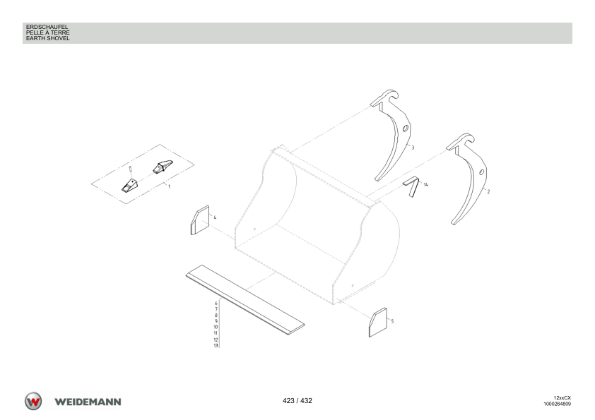 Weidemann 1250CX35 Wheel Loader Parts Catalog v1.0 DE FR EN - Image 14