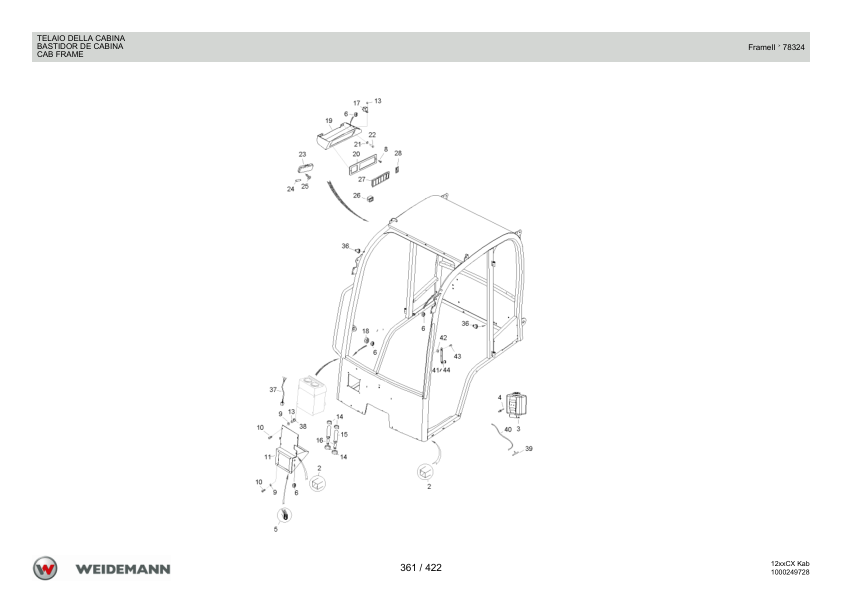 Weidemann 1250CX35 Wheel Loader Parts Catalog v1.0 IT ES EN 10000326019 - Image 12
