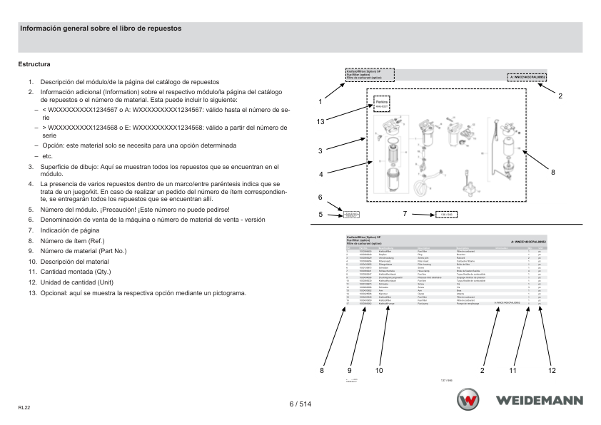 Weidemann 1260 Wheel Loader Parts Catalog v1.0 IT ES EN 2023 - Image 7