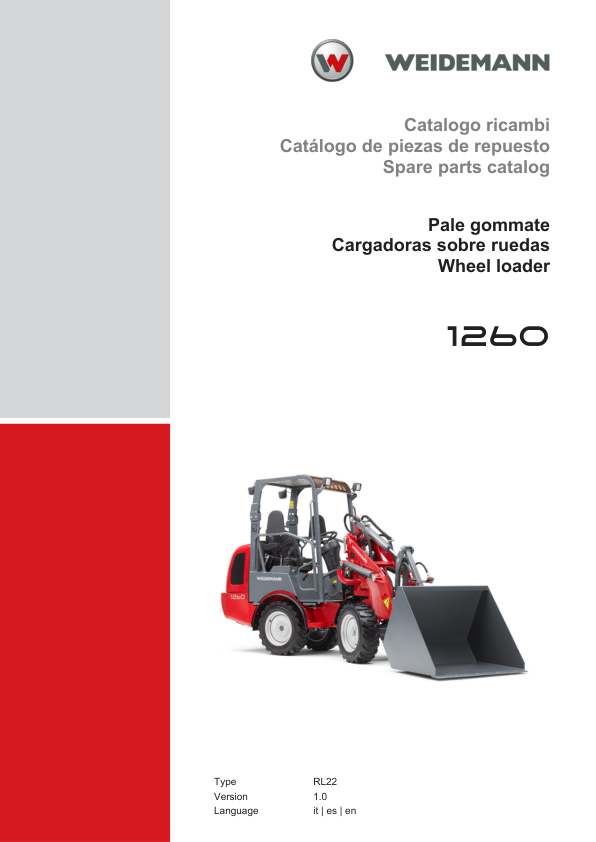 Weidemann 1260 Wheel Loader Parts Catalog v1.0 IT ES EN 2023 - Image 2