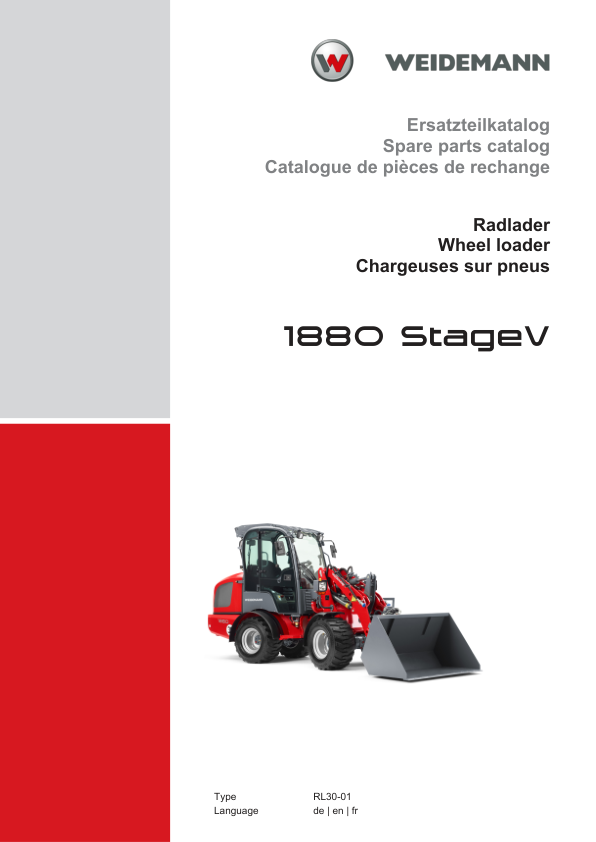Weidemann 1880 Stage V Wheel Loader Parts Catalog DE EN FR - Image 2