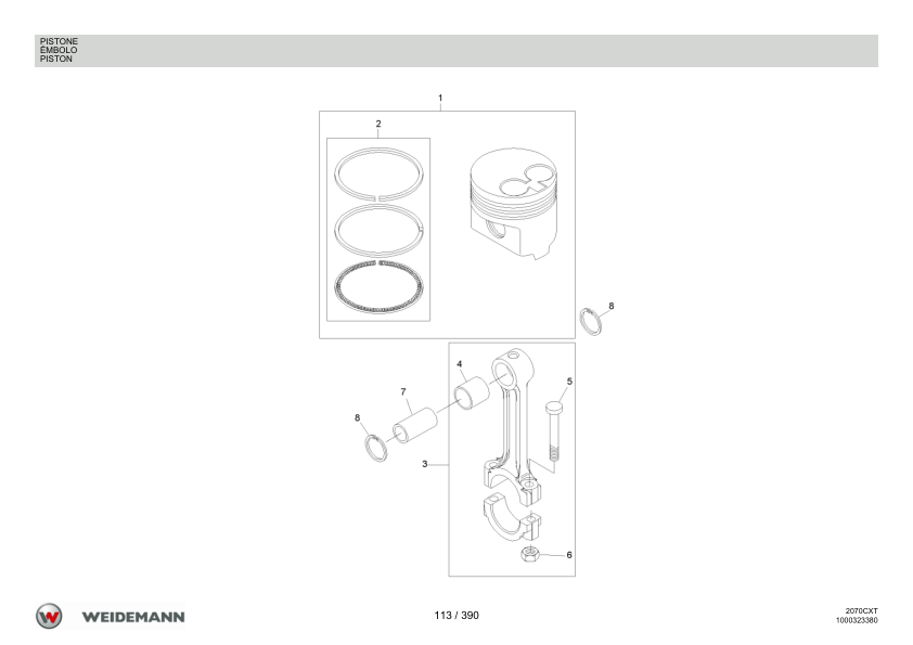 Weidemann 2070CX50 Telescopic Loader Parts Catalog v1.0 IT ES EN - Image 6