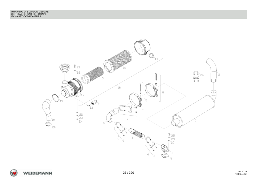 Weidemann 2070CX50 Telescopic Loader Parts Catalog v1.0 IT ES EN - Image 11