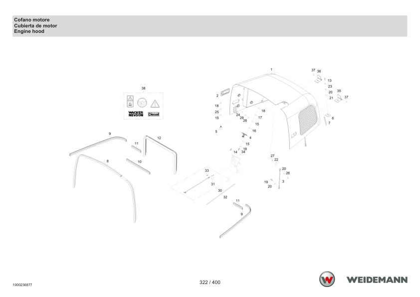 Weidemann 2070CX50 Wheel Loader Parts Catalog SN -05.2008 IT ES EN - Image 9