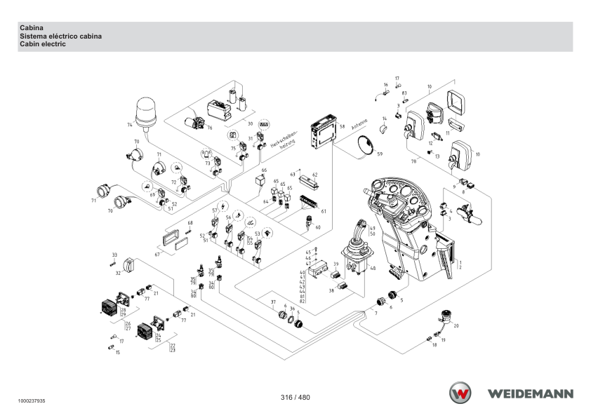 Weidemann 2070CX50 Wheel Loader Parts Catalog SN 06.2008- IT ES FR - Image 11