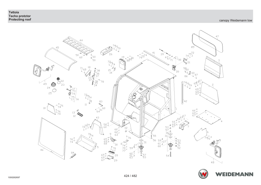 Weidemann 2070CX50LP T Telescopic Loader Parts Catalog SN -05.2008 IT ES EN - Image 11
