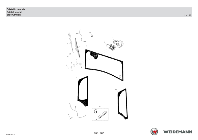 Weidemann 2070CX50LP T Telescopic Loader Parts Catalog SN -05.2008 IT ES EN - Image 9